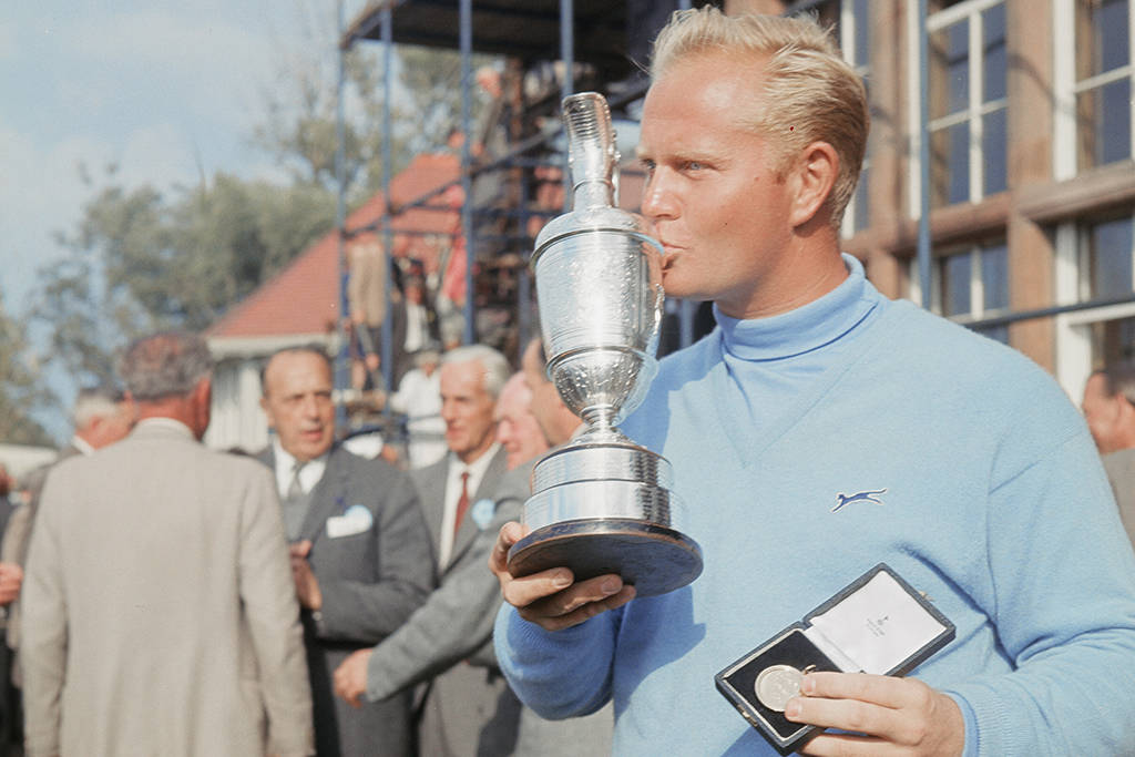 Jack Nicklaus with the Claret Jug following his Open win in 1966